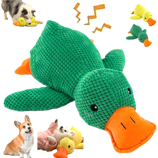 Mellow Dog Calming Yellow Duck Squeak Toy – Calming Duck Toy for Dogs Plush Chew Toy Quack 2025 with Quacking | Calming, Durable, Washable, Anxiety Relief Toy for Small, Medium & Large Birthday Gift