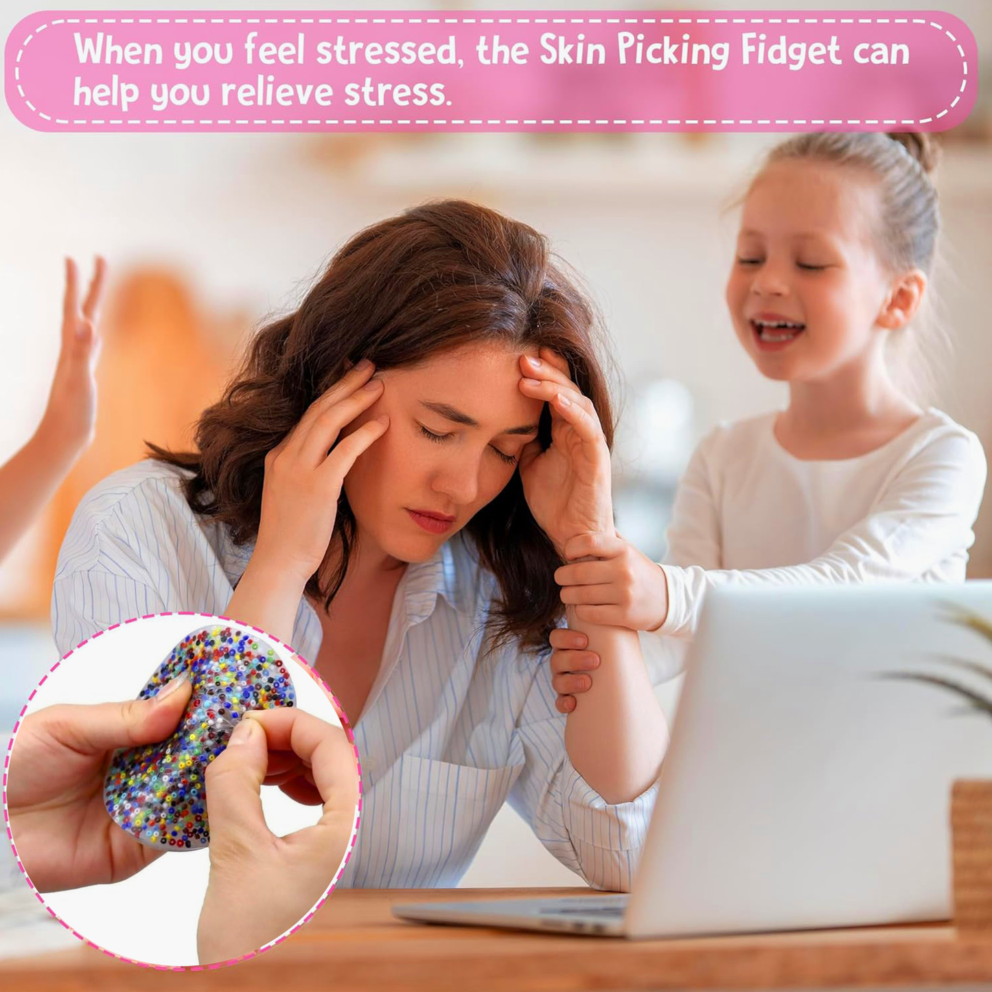 2 Pack Skin Picking Fidget Toys, Silicone Sensory Anxiety Relief Toys for Adults, Non-Sticky Picky Pad,Pick Pads Anxiety Stress Relief Gift for Skin Pickers