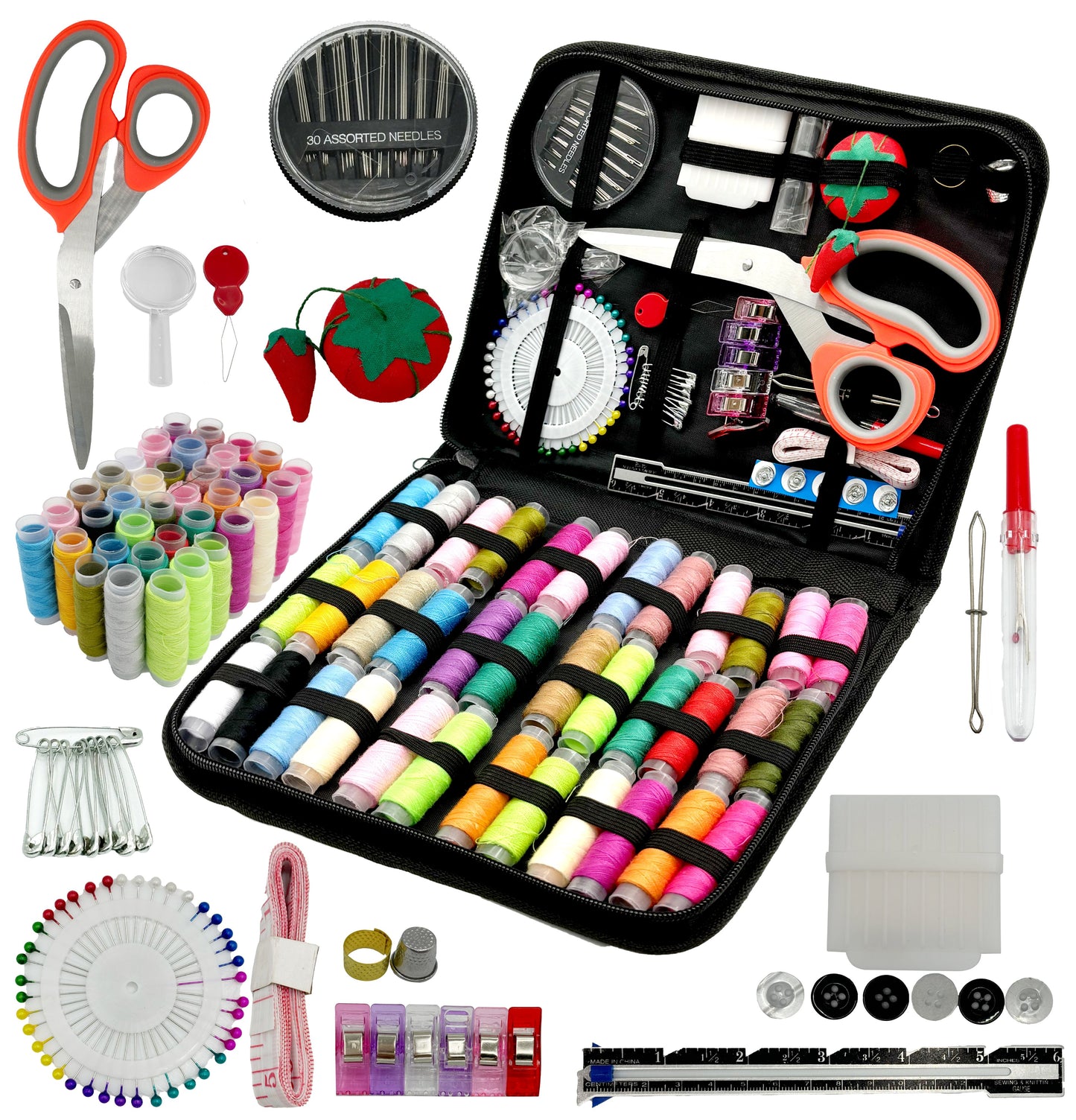 Sewing Kit for Adults – 158 Pcs Travel Sewing Kit with Needles, Threads, Seam Ripper, Tape Measure, Pins, Needle Threaders – Compact Mini Sewing Kit for Hand Sewing & Travel Emergency