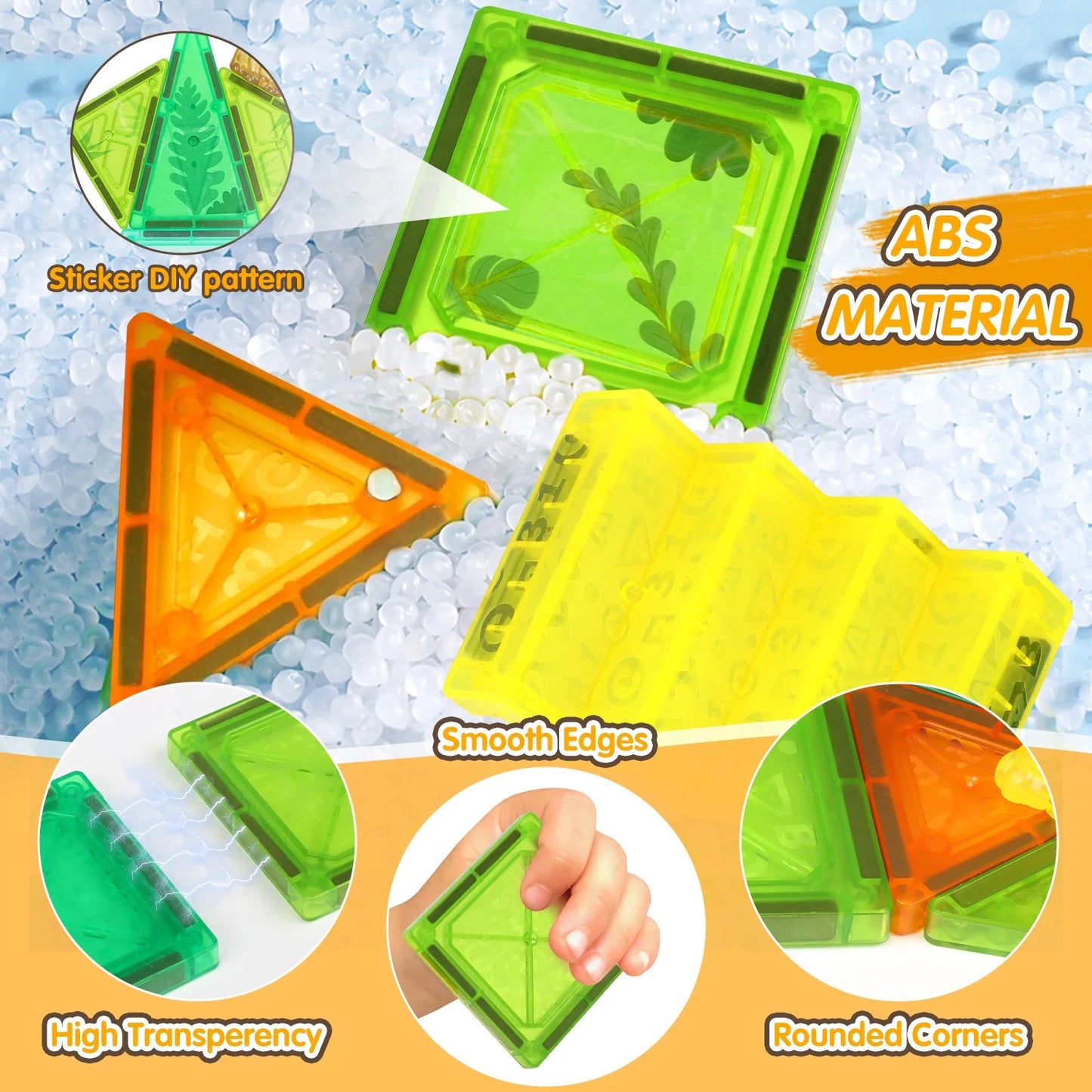 Dinosaur Magnetic Tiles Toys for Kids Ages 3-8 – STEM Building Blocks with 55PCS Set of Magnet Tiles & Dinosaurs, Educational Sensory Toys for Boys & Girls, Creative Construction Gift