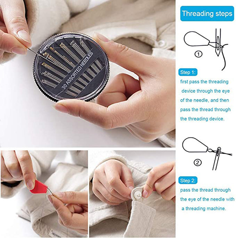 Sewing Kit for Adults – 158 Pcs Travel Sewing Kit with Needles, Threads, Seam Ripper, Tape Measure, Pins, Needle Threaders – Compact Mini Sewing Kit for Hand Sewing & Travel Emergency