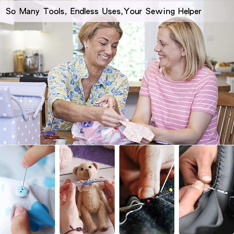 Sewing Kit for Adults – 158 Pcs Travel Sewing Kit with Needles, Threads, Seam Ripper, Tape Measure, Pins, Needle Threaders – Compact Mini Sewing Kit for Hand Sewing & Travel Emergency