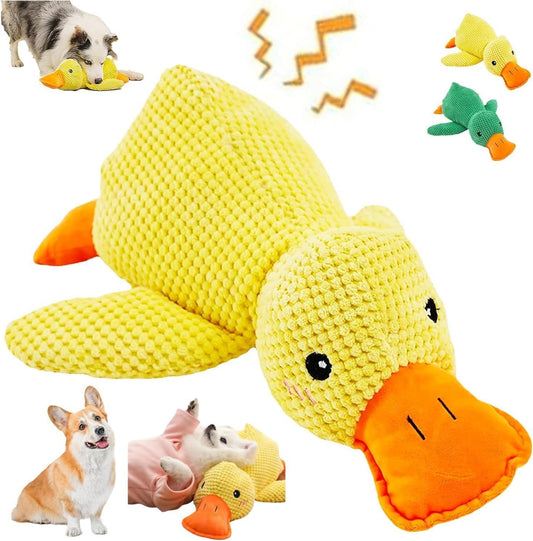 Mellow Dog Calming Yellow Duck Squeak Toy – Calming Duck Toy for Dogs Plush Chew Toy Quack 2025 with Quacking | Calming, Durable, Washable, Anxiety Relief Toy for Small, Medium & Large Birthday Gift